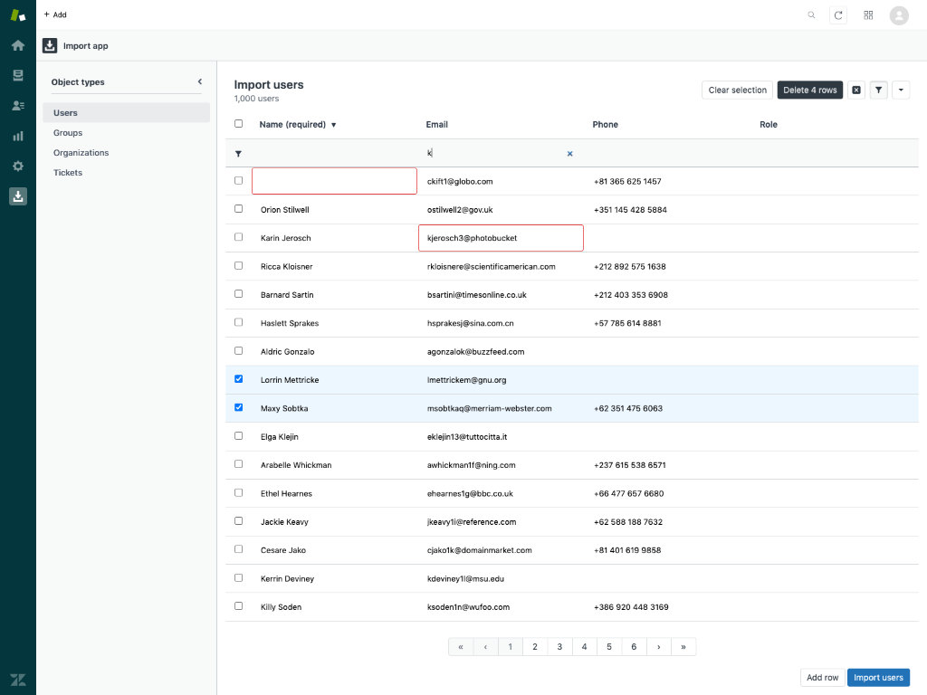Import app dashboard view — Workflows app on the Zendesk Marketplace